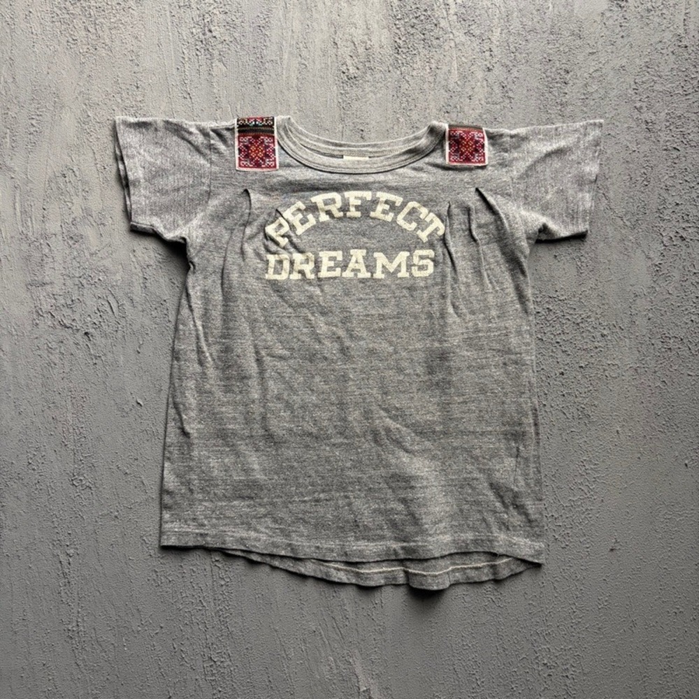 Denim Dungaree T Shirt Medium 130CM Grey Perfect Dreams Japan Baby Tee